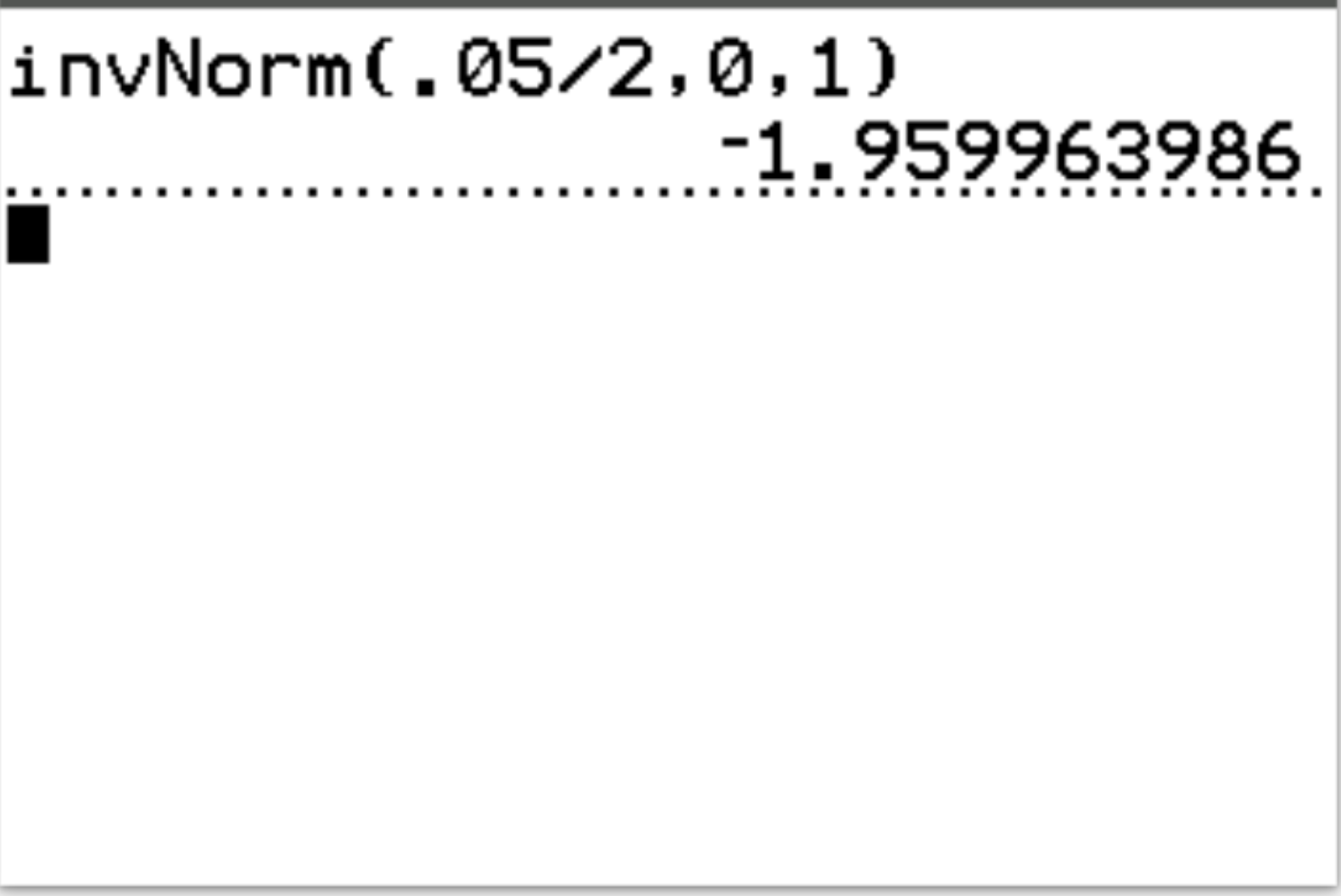 zcritti4 Z critical value for two-tailed test on TI-84 calculator