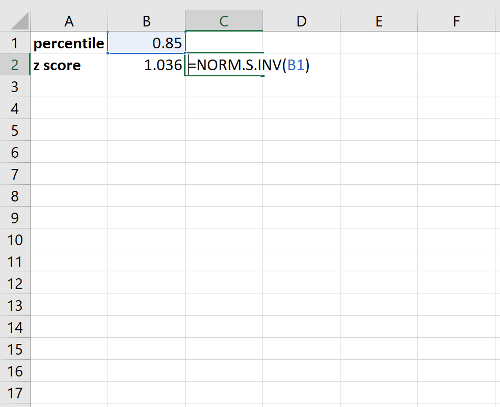 zscorepercentileexcel2 Converting z-scores to percentiles in Excel