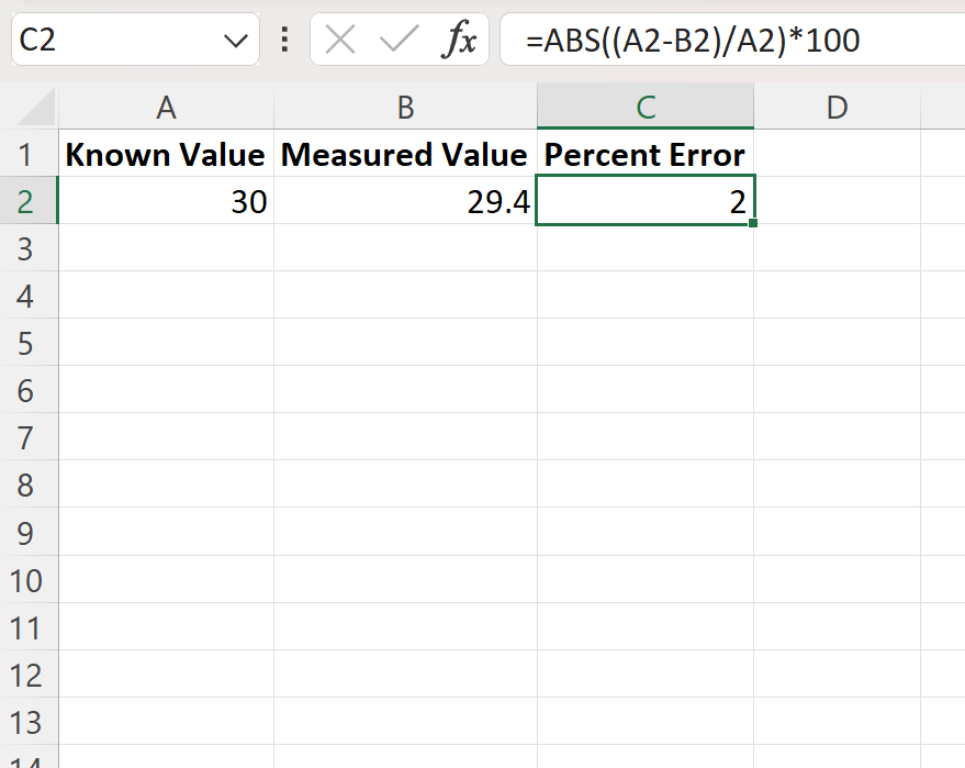 best-way-to-calculate-percent-error-in-excel-with-example