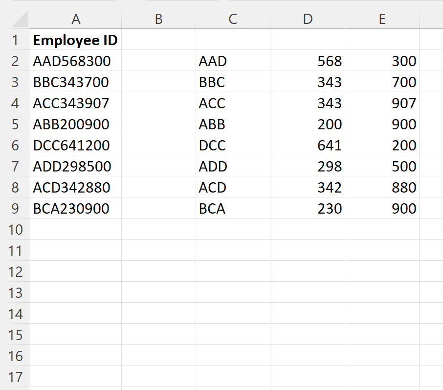 sl5 Excel split string by length