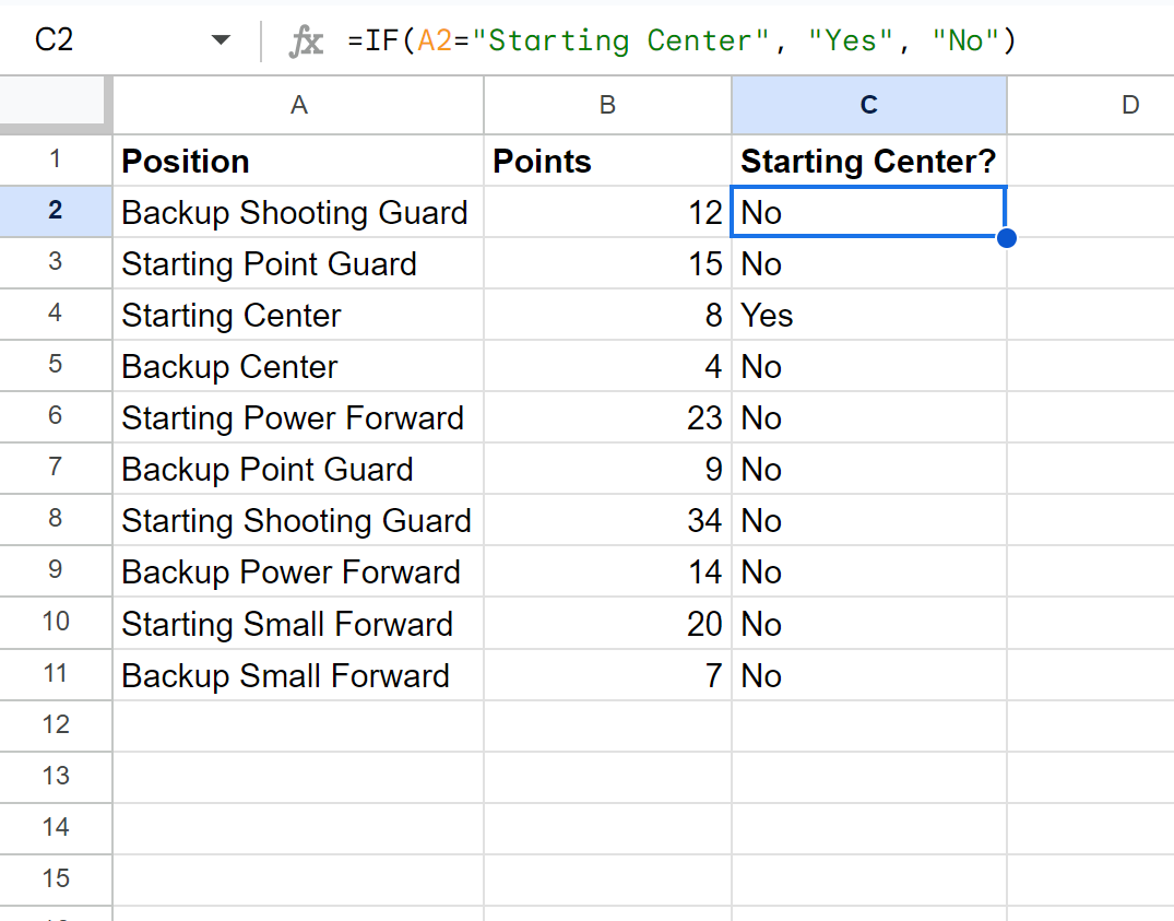 tif2 Google Sheets IF function with text