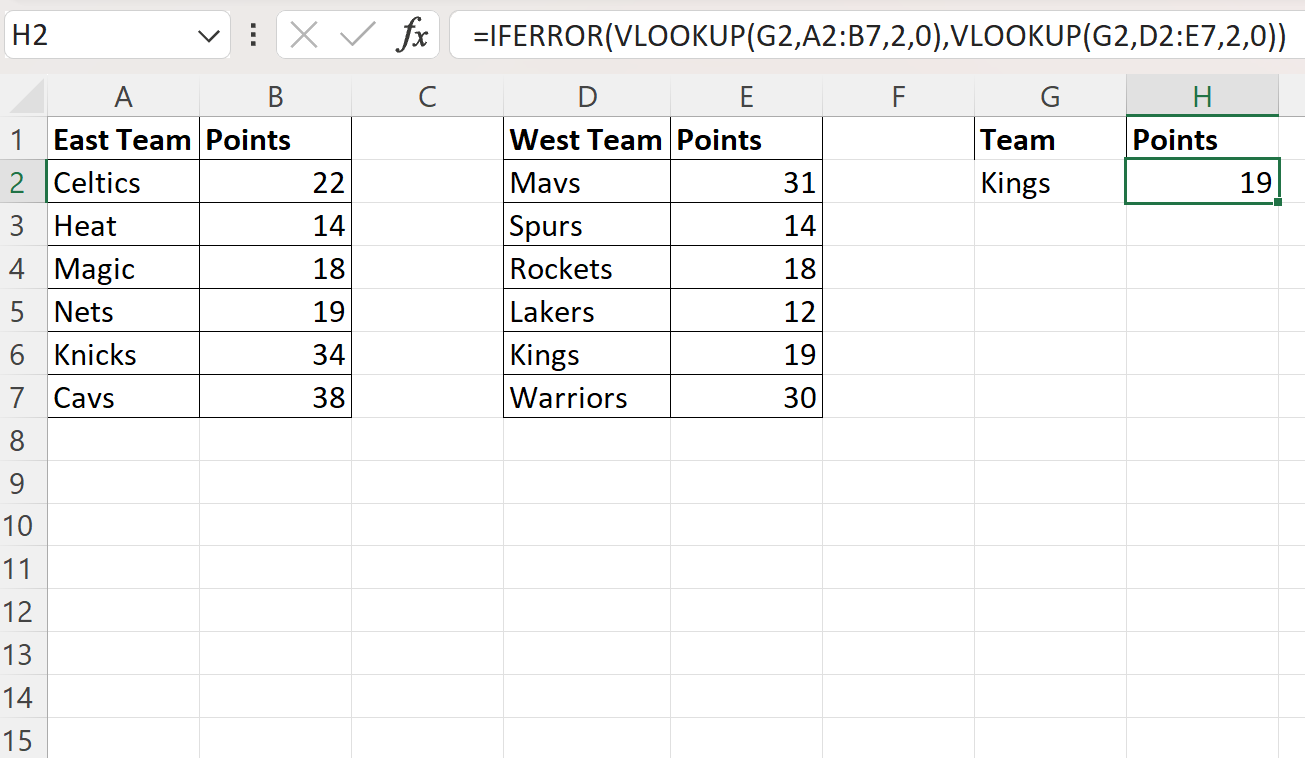 vmultiple2 Excel VLOOKUP with multiple lookup tables