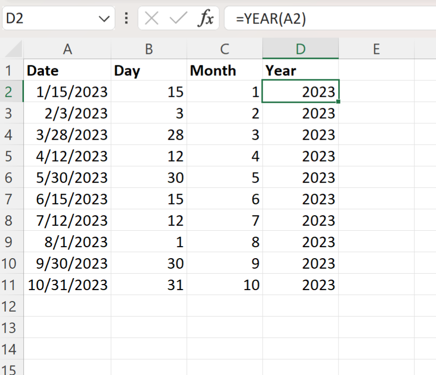 daymo2 Excel split date into day, month and year