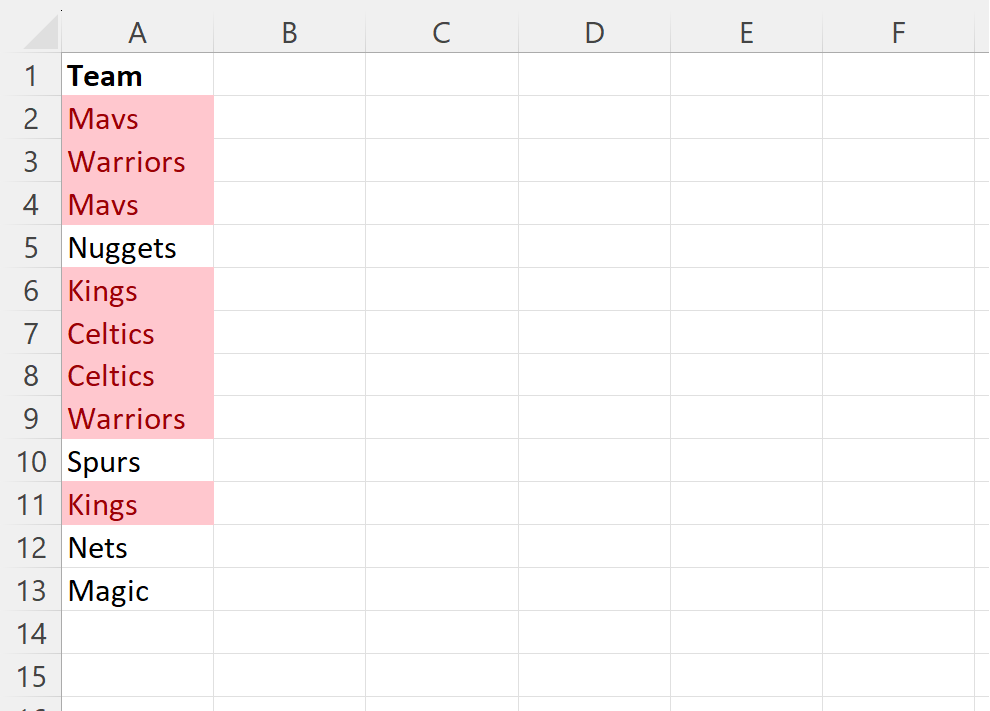 dupdel4 Excel find duplicate values without deleting them
