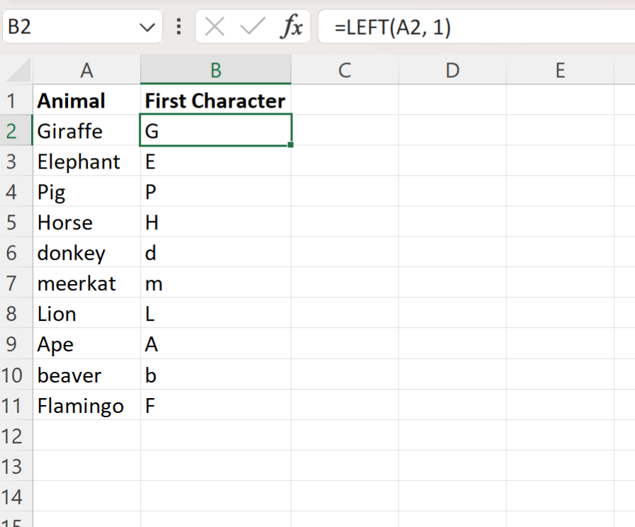 best-way-to-extract-first-character-from-string-in-excel