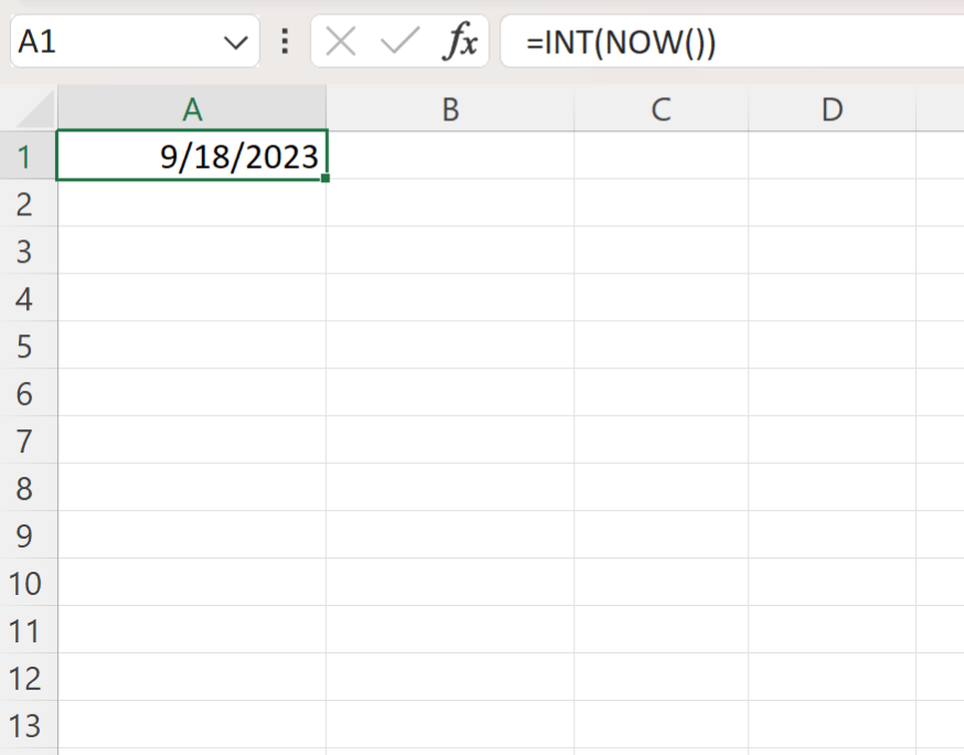 nowdate3 Excel NOW function date only