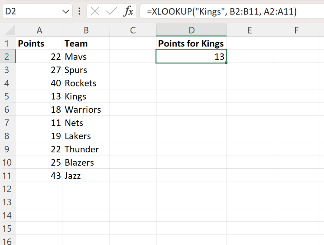 Excel VLOOKUP to the left