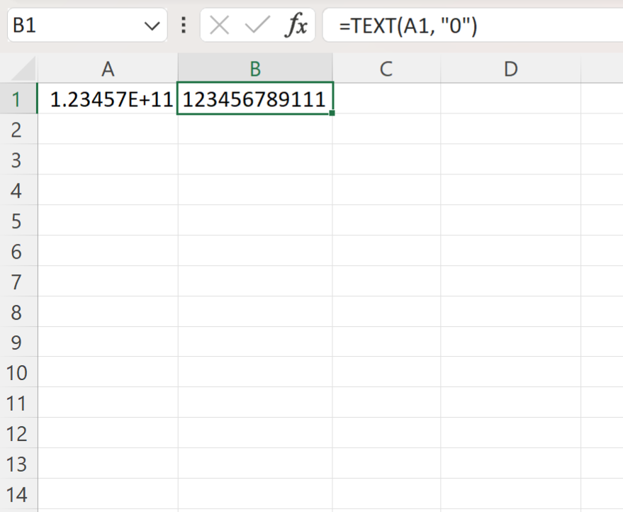 e4 stop Excel from formatting numbers with E+11