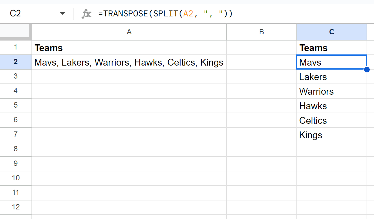 svert4 Google Sheets split cell vertically