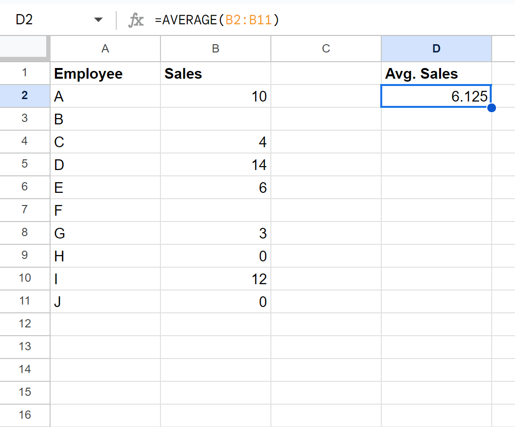 Learning To Calculate Averages In Google Sheets: Excluding Zeros And ...
