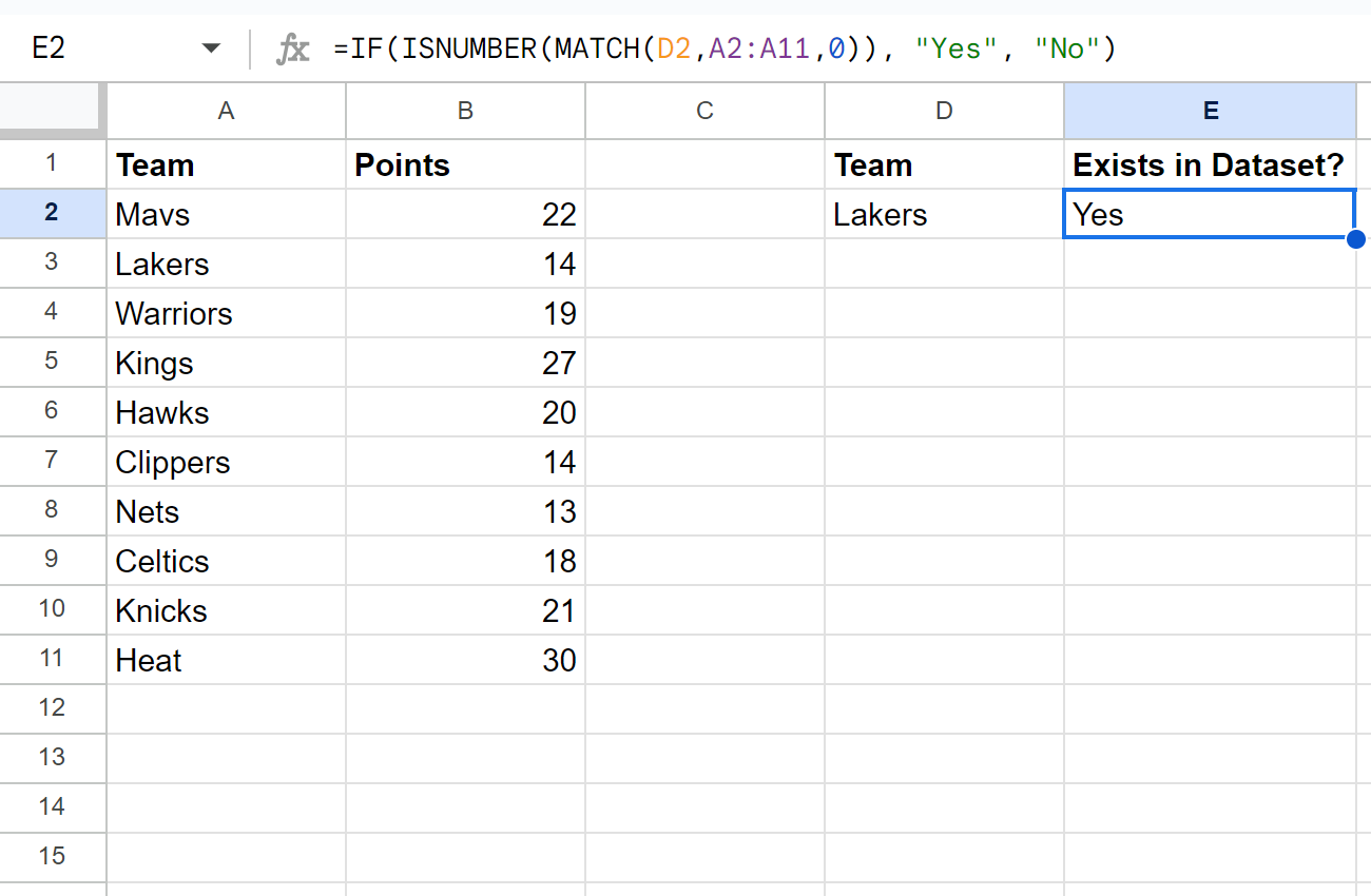 ifm2 Google Sheets IF Match formula