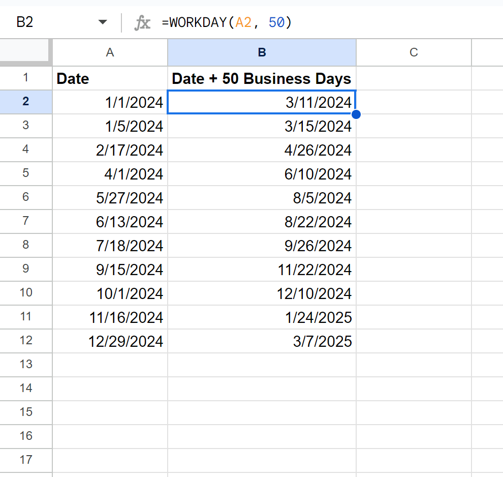 futuredate3 Google sheets calculate future date by adding business days