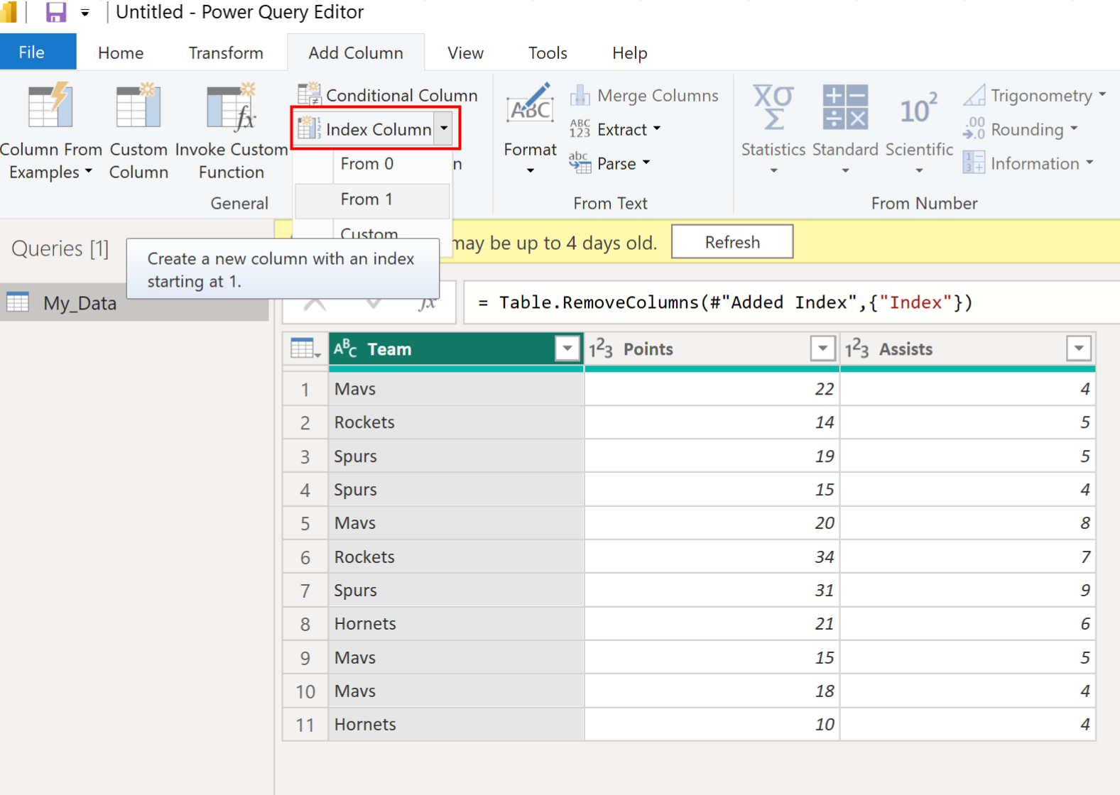 Power BI Add Index Column To Table PSYCHOLOGICAL STATISTICS