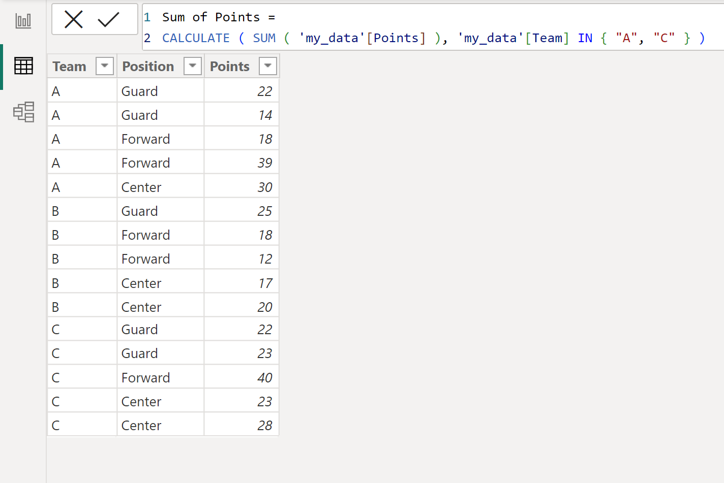 Power BI filter multiple values