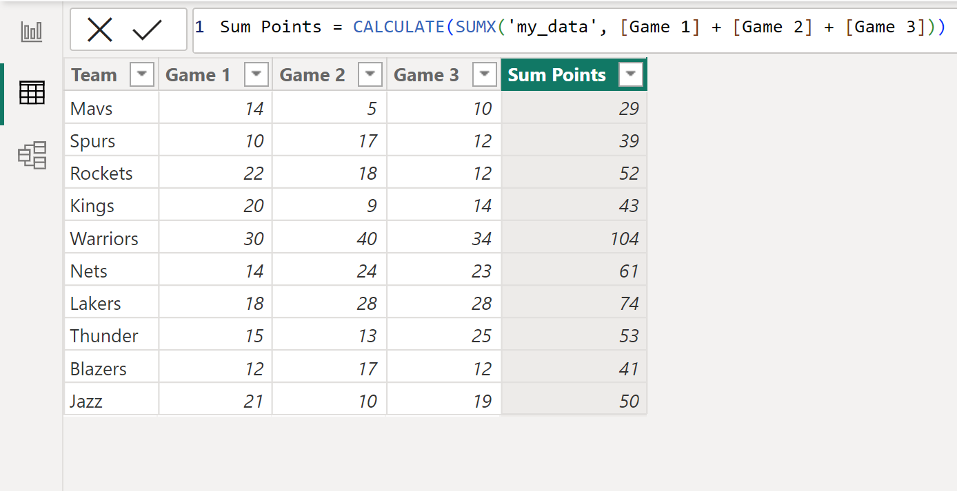 multsum2 Power BI sum multiple columns