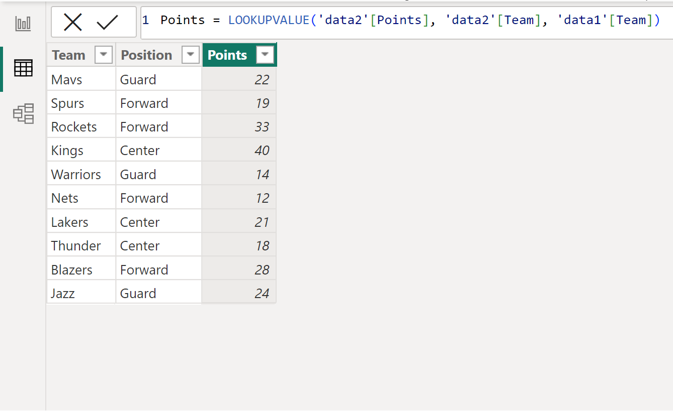 v3 Power BI VLOOKUP example