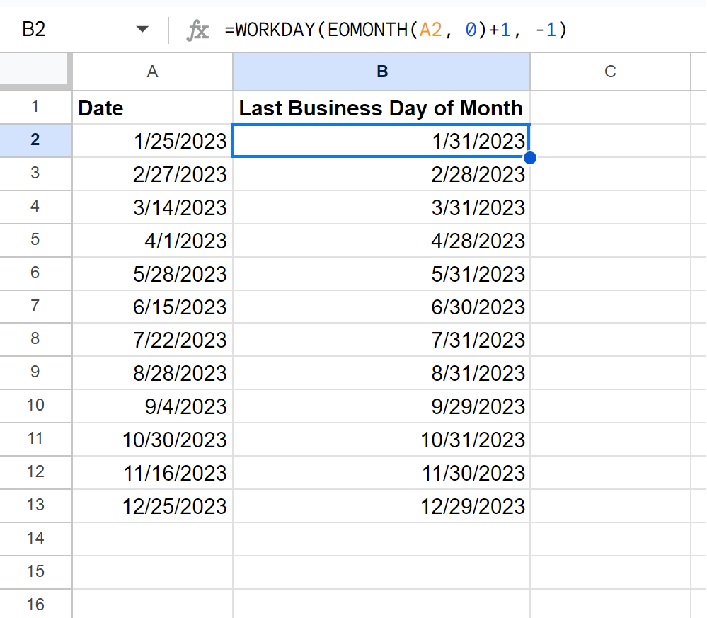 lastbusiness2 Google Sheets last business day of month