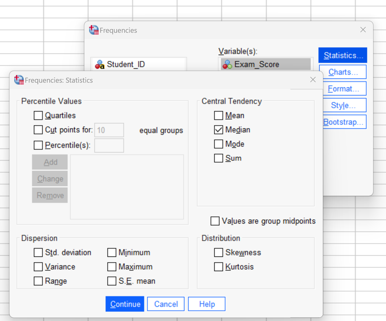 median in SPSS